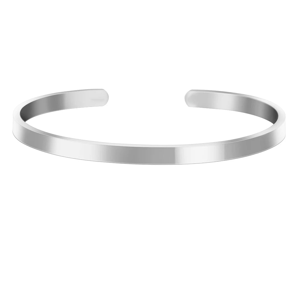 Mantra Bangle Cuff Stainless Steel
