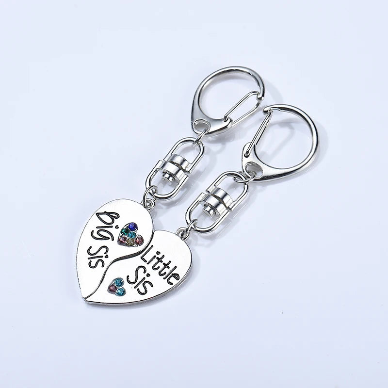 2 Pcs-Set Big Sister Little Siste Keychain