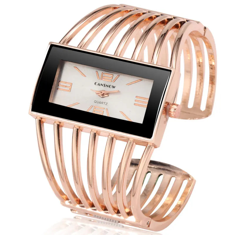 Luxury Rose Gold Bangle Bracelet Watch Women