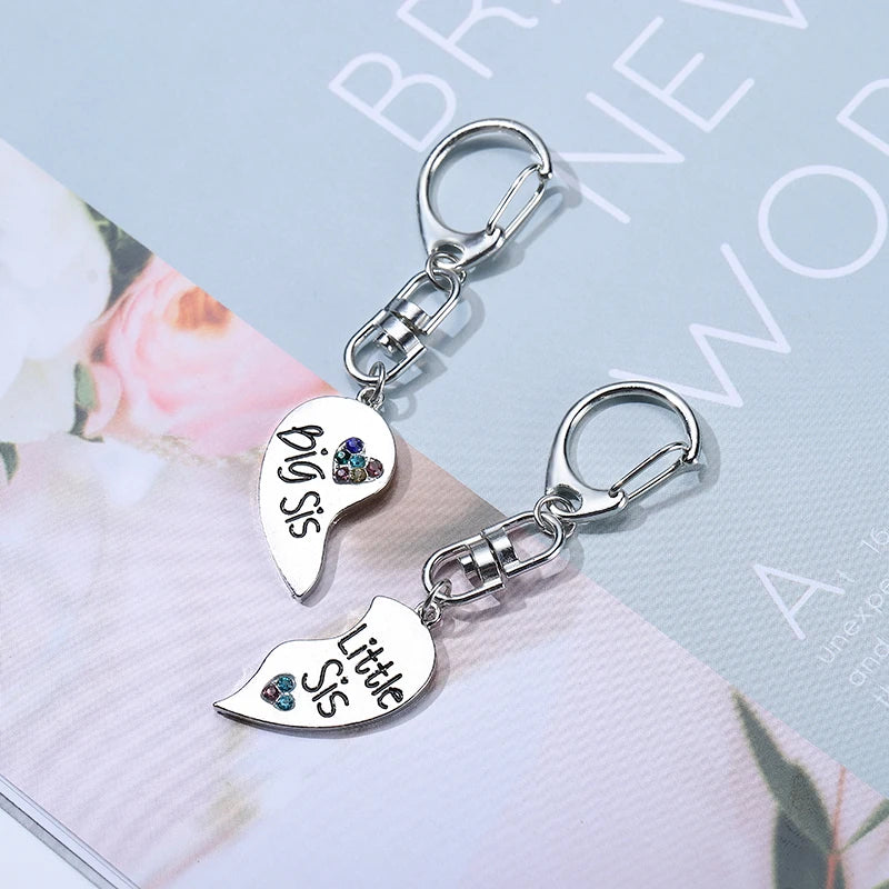 2 Pcs-Set Big Sister Little Siste Keychain