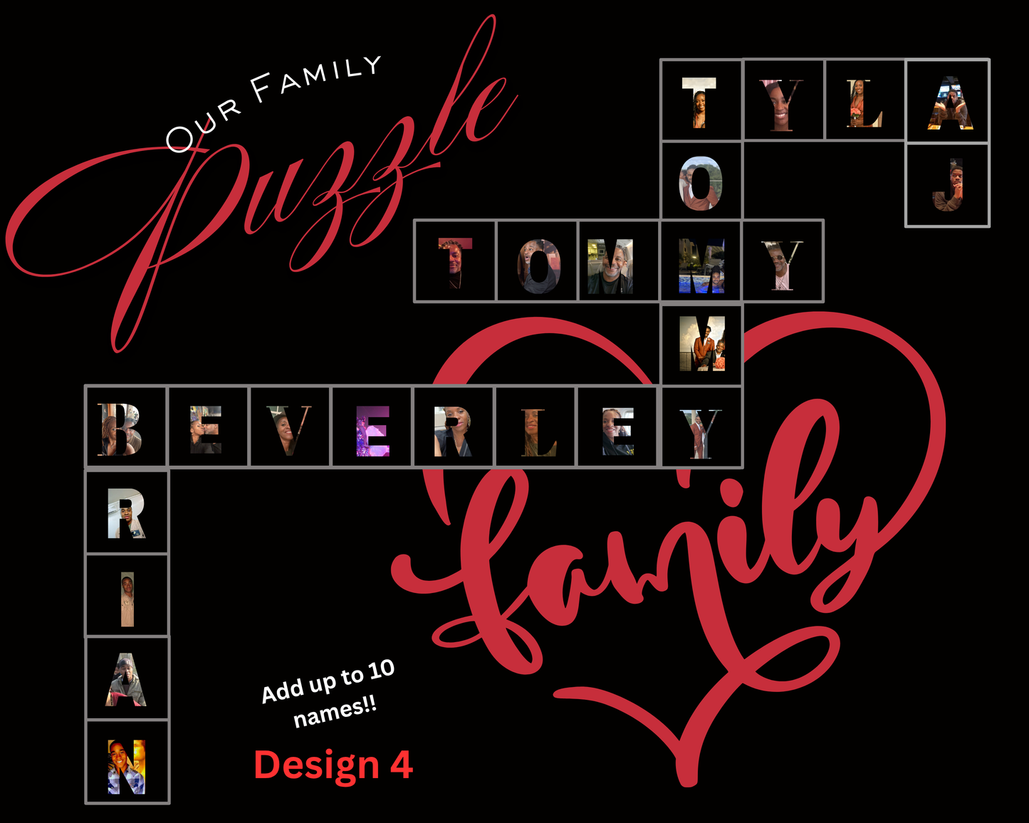 Our Family Puzzle - Personalized Family Puzzle Canvas Print, Custom Wall Art, Unique Keepsake