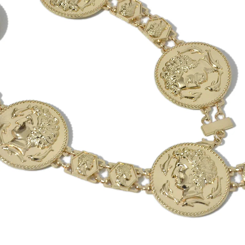 Vintage Gold Chain Belt Women Metal Waist Belt High Quality Designer Body Chain Decorative Belt Jewelry For Dresses