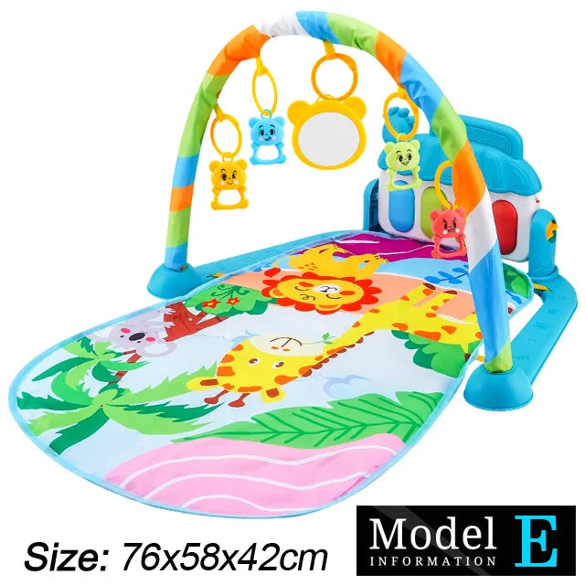 Baby Fitness Stand Music Play Gym Activity Toys Newborn Piano Crawling Blanket