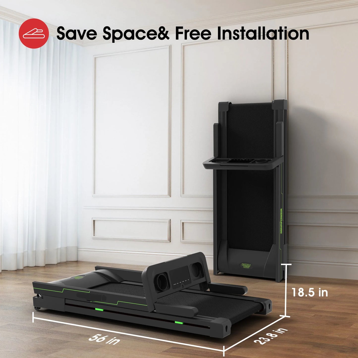 3.0HP Treadmills Electric APP Online Monitoring 7.5MPH Remote Control