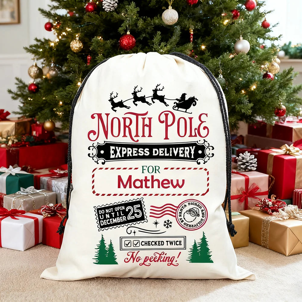 30x40cm Personalized name Santa bag custom Christmas bag - Buy One Get One Free🆓🔥