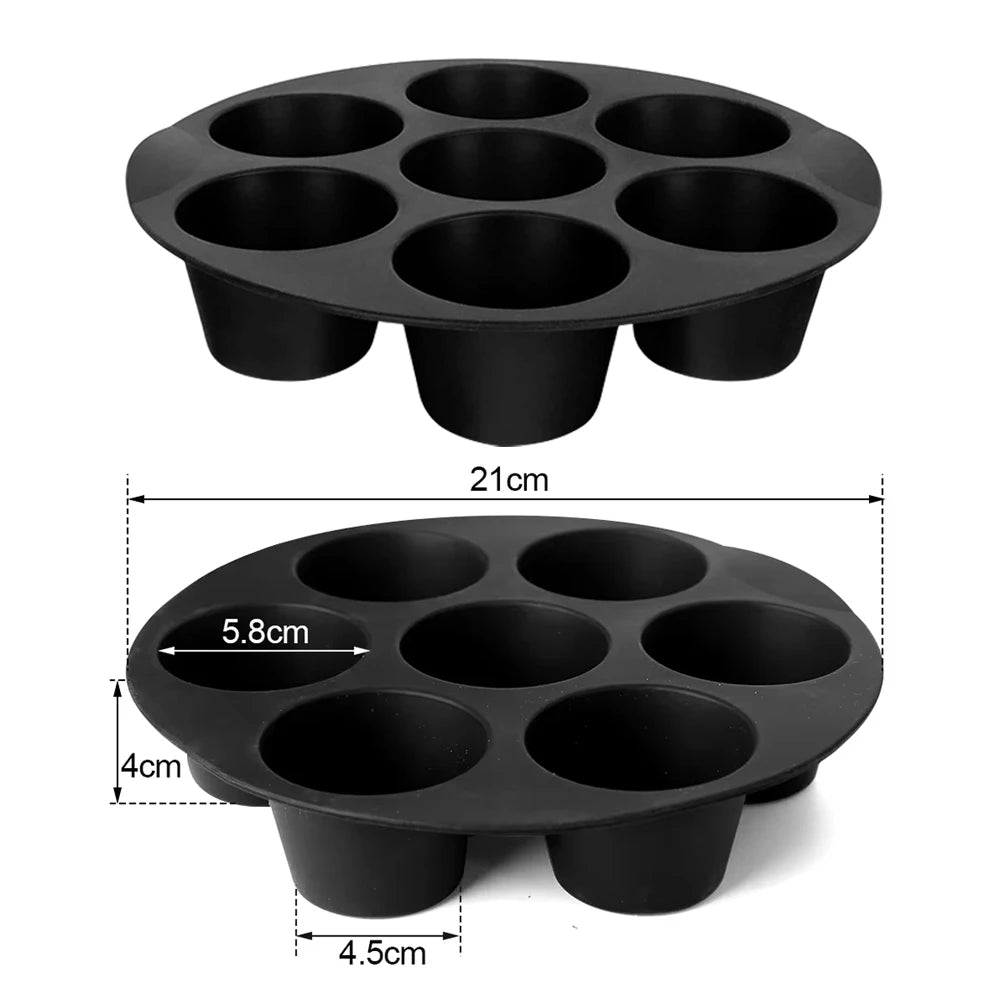 7 Cups Airfryer Silicone Muffin Pan Cupcake Mold for 3.5 to 5.8