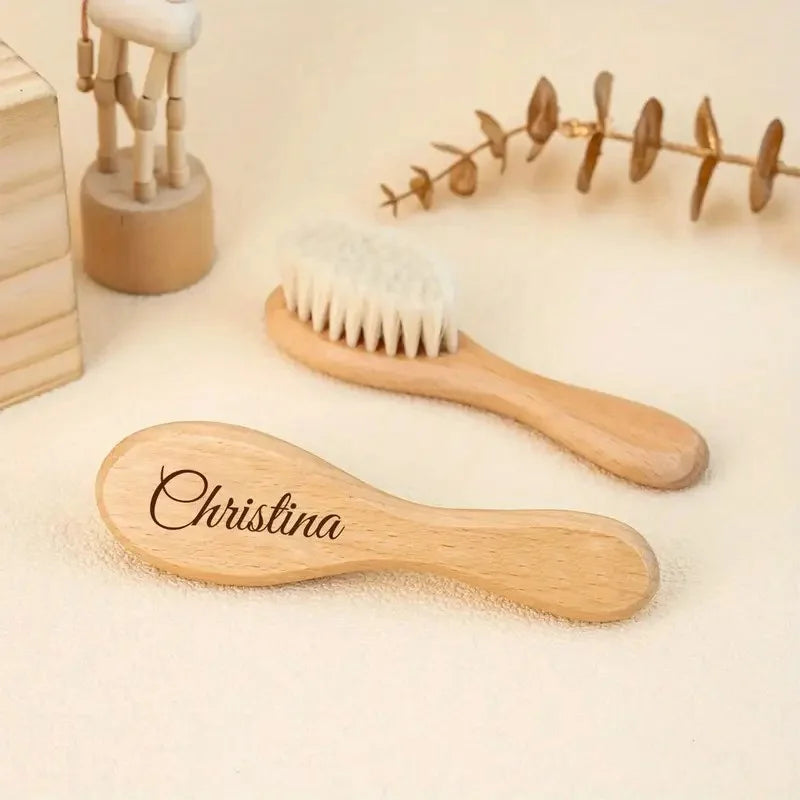 1 Personalized Baby Hairbrush Shower Gift Custom Engraved - Buy One Get One ๐ฅ