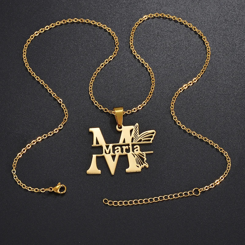 Treebud Customized Capital Letters Name Necklace - Buy One Get One Free 🔥