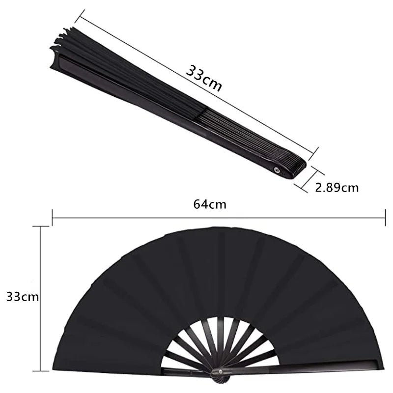 Vintage Black Chinese Style Folding Fans Hand Craft Dance Fan