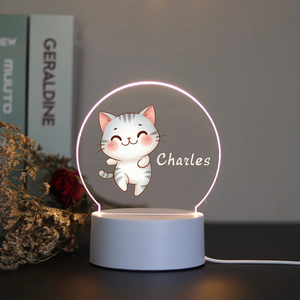 Personalized Name 3D Visual Night Light Led Night Kids Room
