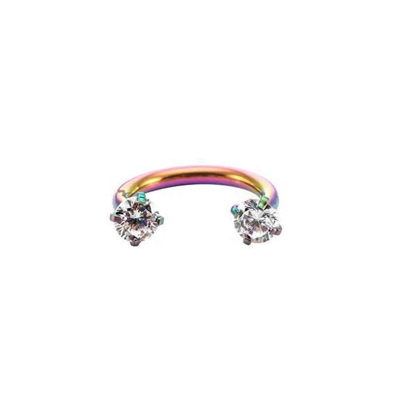 1PC Stainless Steel Crystal Hoop Ring Piercing Nose Ear belly Rings - buy one get one free