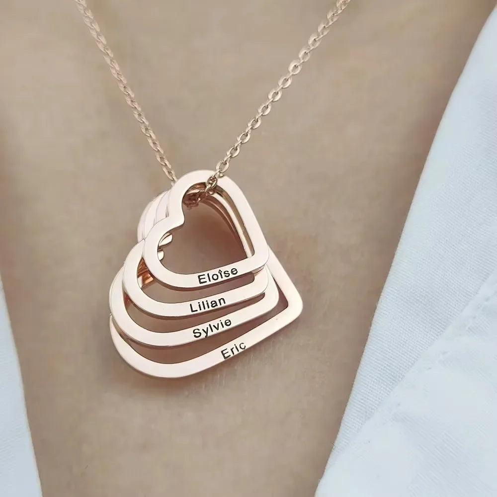 Custom Love Charm Heart Pendant Necklace - Free Shipping