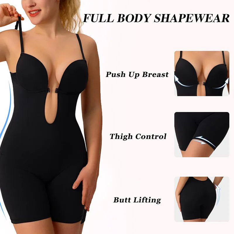 Women Shapewear Full Body Shaper Slimming Bodysuit Open Crotch Corset Waist Trainer Postpartum Recovery Shaping Underwear fajas