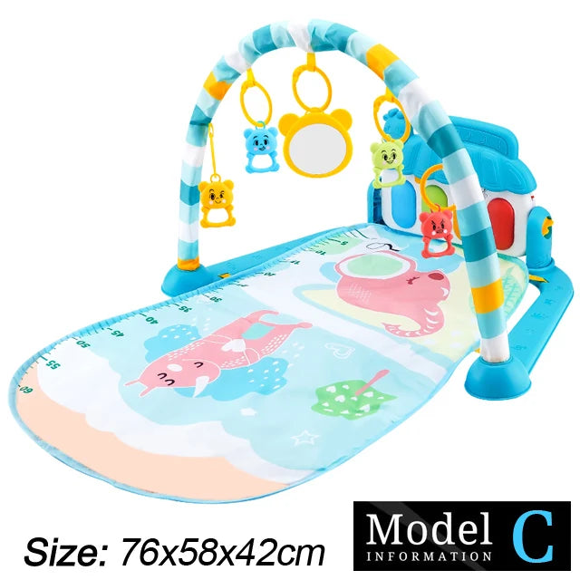 Baby Fitness Stand Music Play Gym Activity Toys Newborn Piano Crawling Blanket