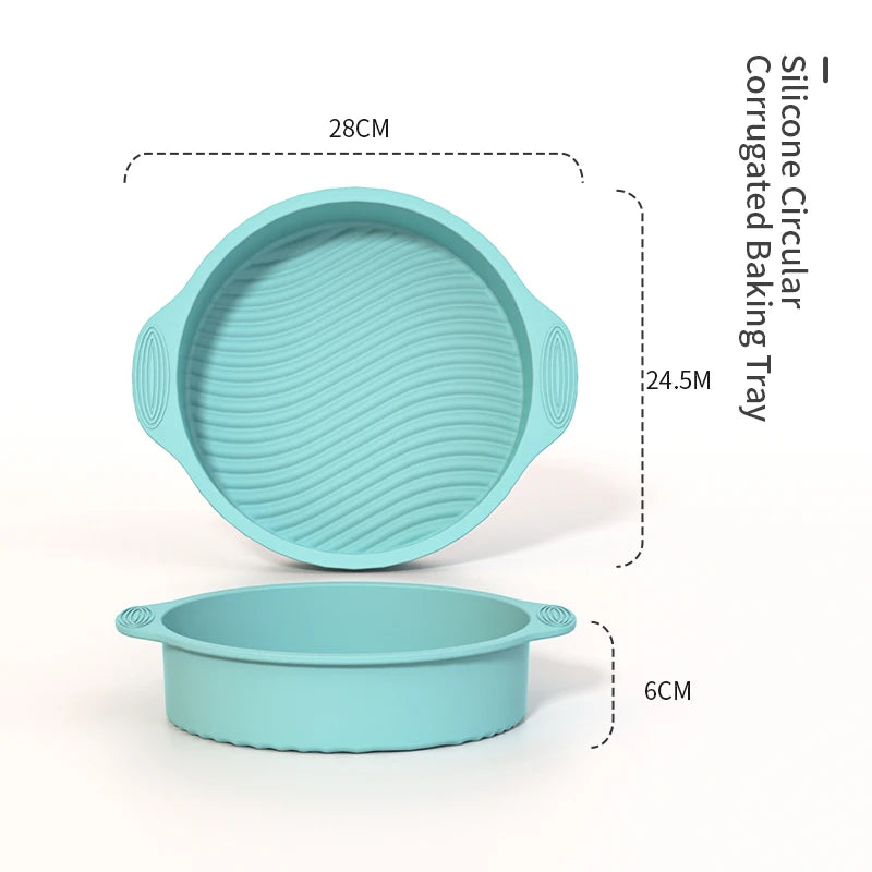 3D Silicone Kitchen Fluted Tube Pan Bakeware Airfryer Accessories