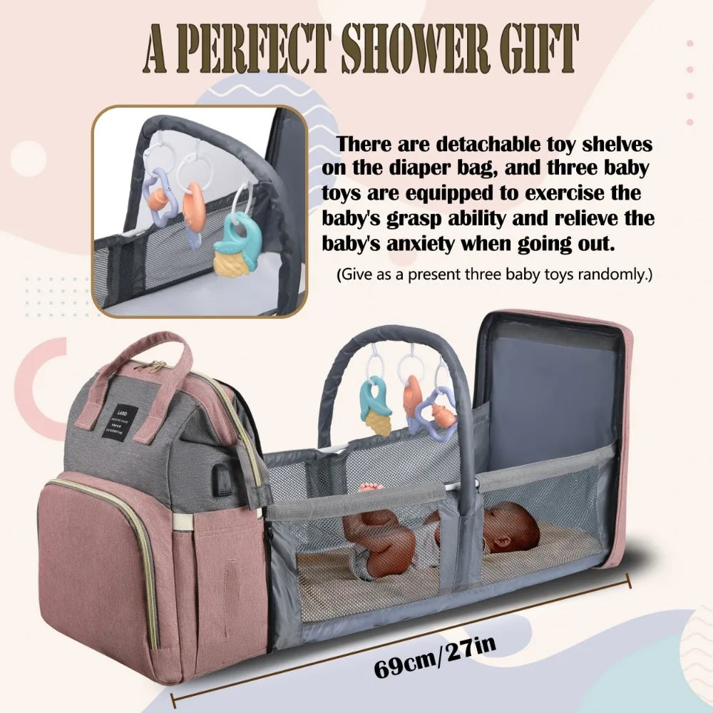 Mommy Bag Lightweight Portable Folding Crib Bed Large