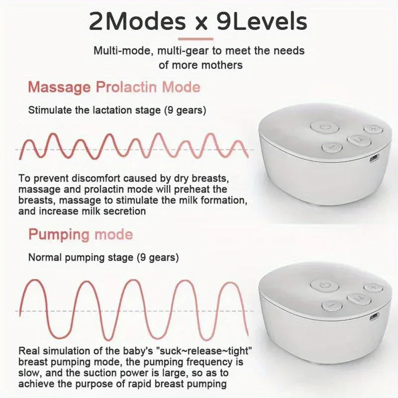Wearable Bilateral Household Portable Electric Hands Free Intelligent Electric Drive Small Baby Bottle Breast Pump