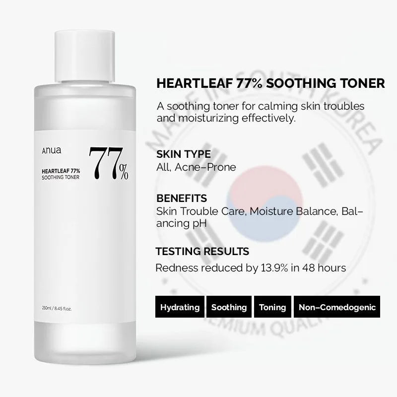 Korean Anua Heartleaf Acne Rice 70 Glowing Milky Toner 77 Lotion Whitening Cream Serum Faciales Originales Skincare Products set