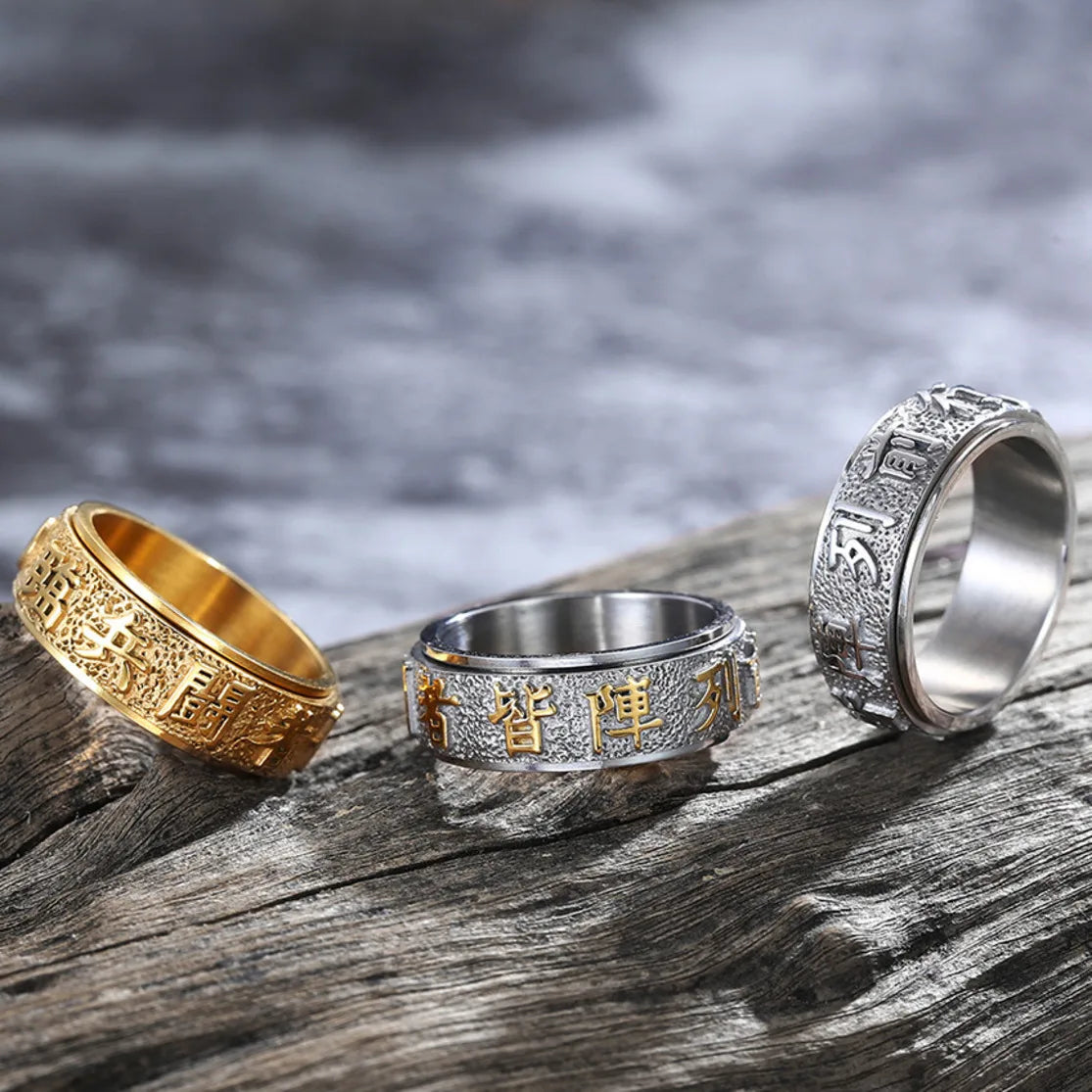 Buddha Men's Luck And Wealth Stainless steel Mantra Ring - BOGOš„
