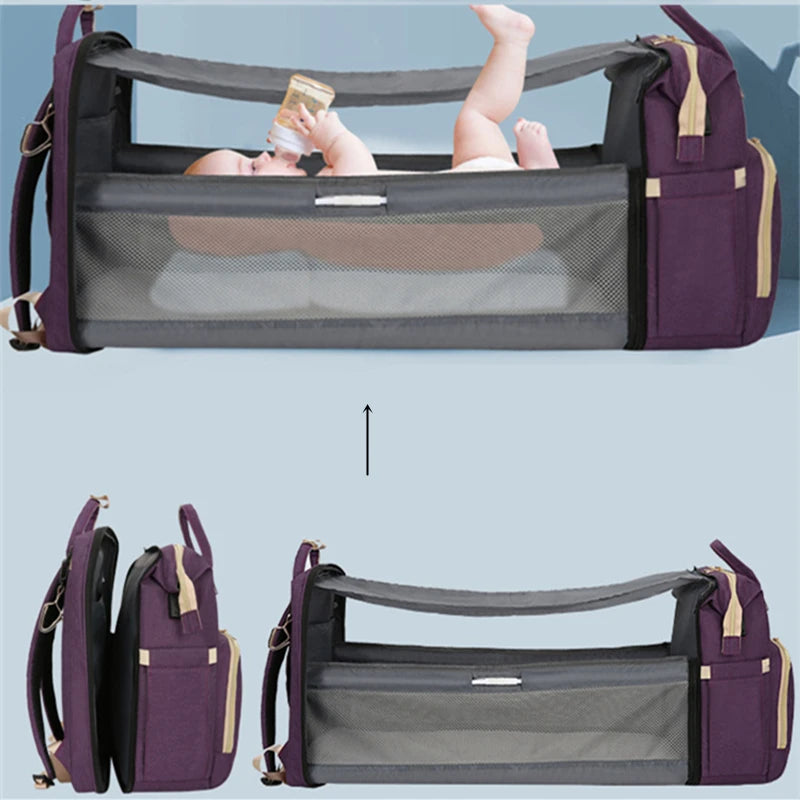 Portable Baby Folding Bed Mommy Bag Bassinet