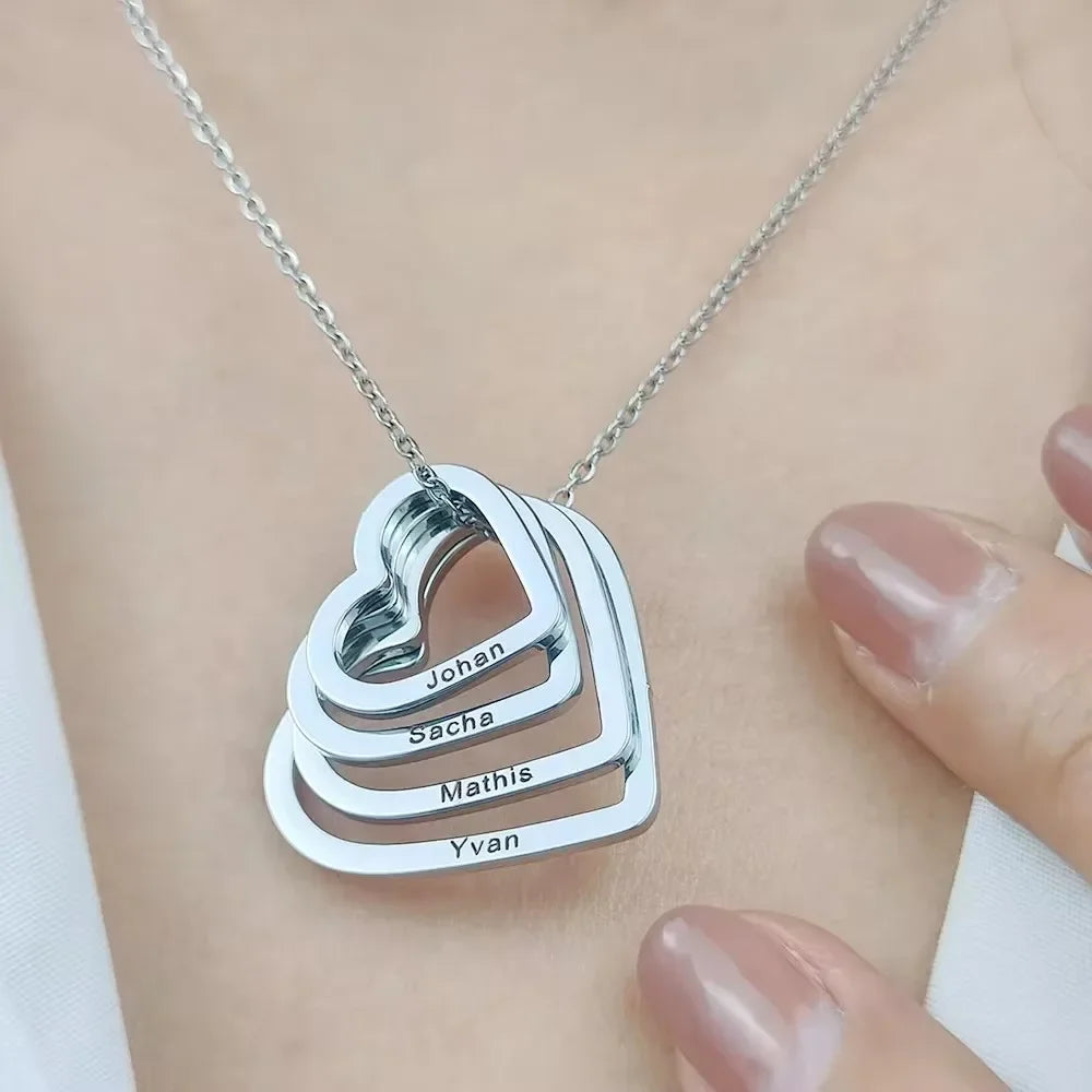 Custom Love Charm Heart Pendant Necklace - Free Shipping