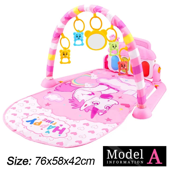 Baby Fitness Stand Music Play Gym Activity Toys Newborn Piano Crawling Blanket