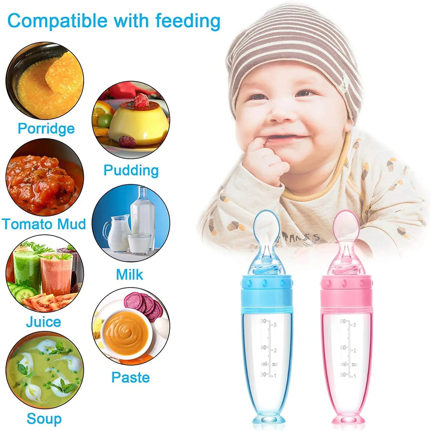 Depressible Silicone Bottle Feeding Safe for Baby - Buy one Get one Free π₯