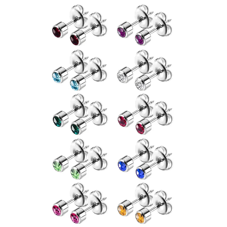 Professional Ear Piercing Tool Set with 10pairs Crystal Stud Earring