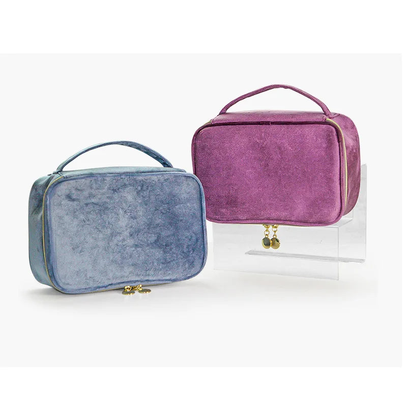 Personalized Velvet Cosmetics Bag Top Handle - Free shipping