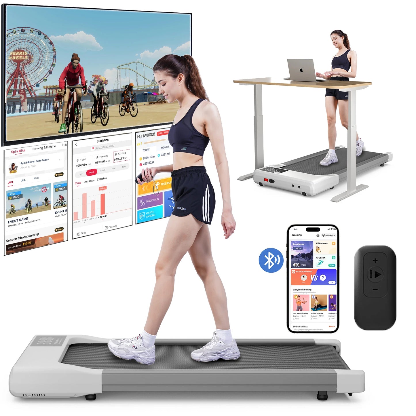 Walking Treadmill 2.5HP 1-6km/for Home Office Exercise Machine