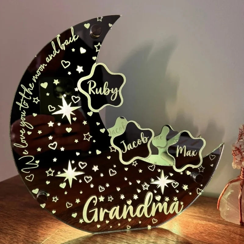 Personalized Acrylic Moon Lamp Customized Bedroom NightLight