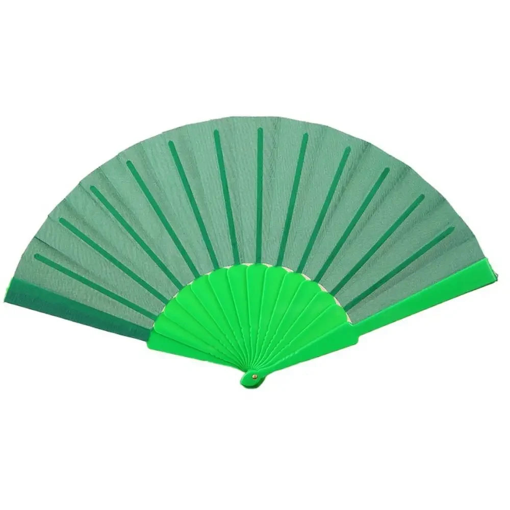 Portable Folding Fan Plain Plastic Cloth Hand Fan