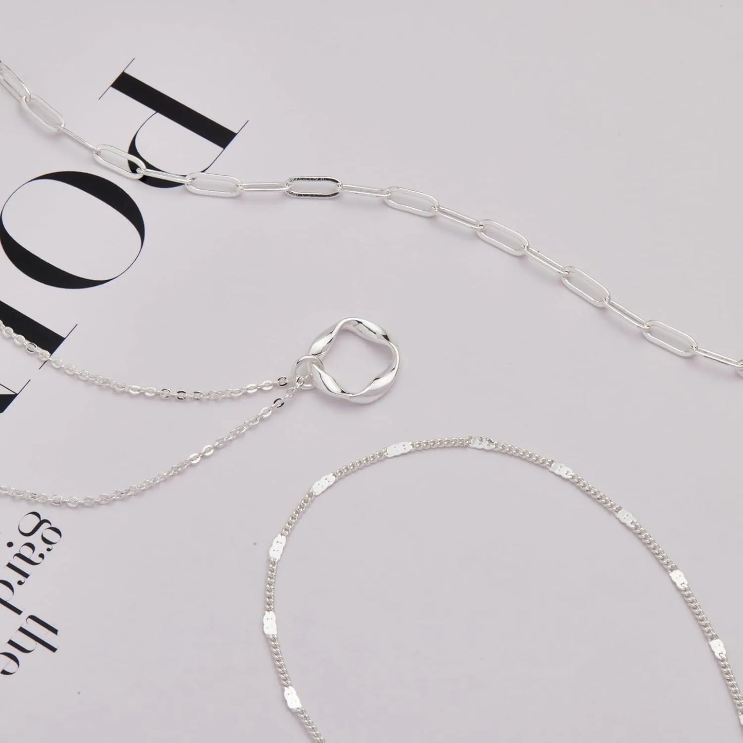 Layered Gold/Silver Necklaces set for Women Stackable