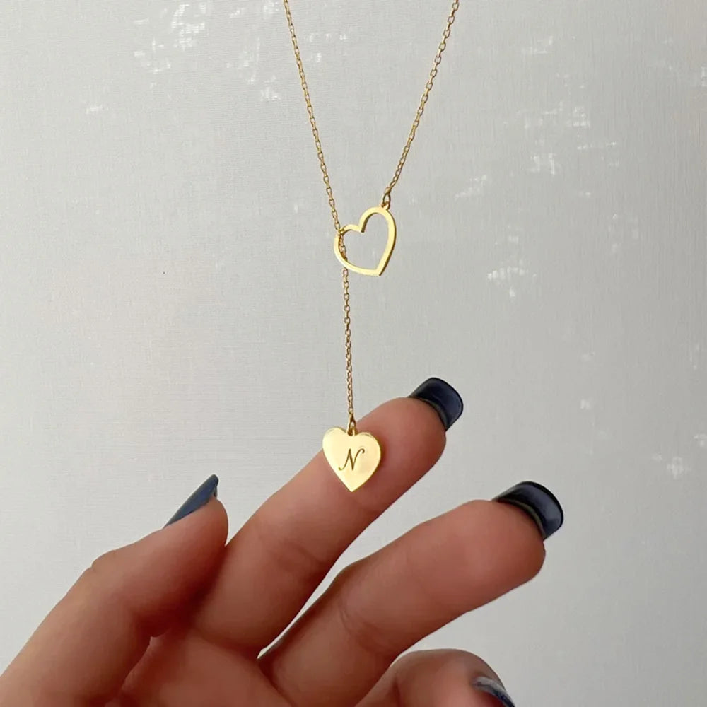 Custom Carving Love Heart Pendant Stainless Steel - Silver -30% off Free Shipping