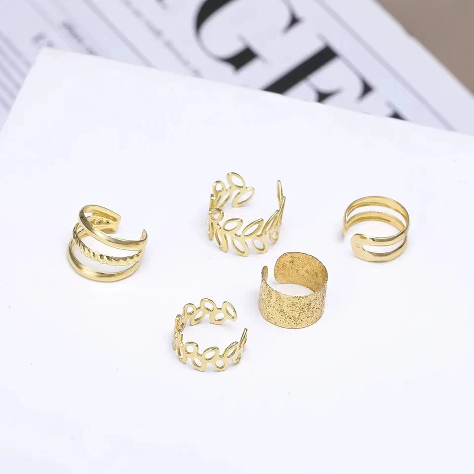 Set of Chic Gold or silver Ear Cuff Non-Piercing Ear Clips Fake Cartilage Earrings