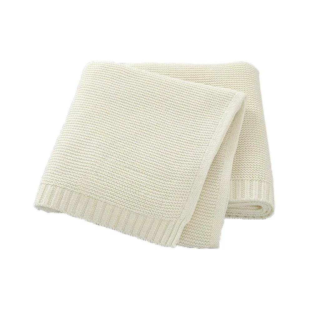Personalized Name Baby Knitted Blanket Cotton 100x80cm