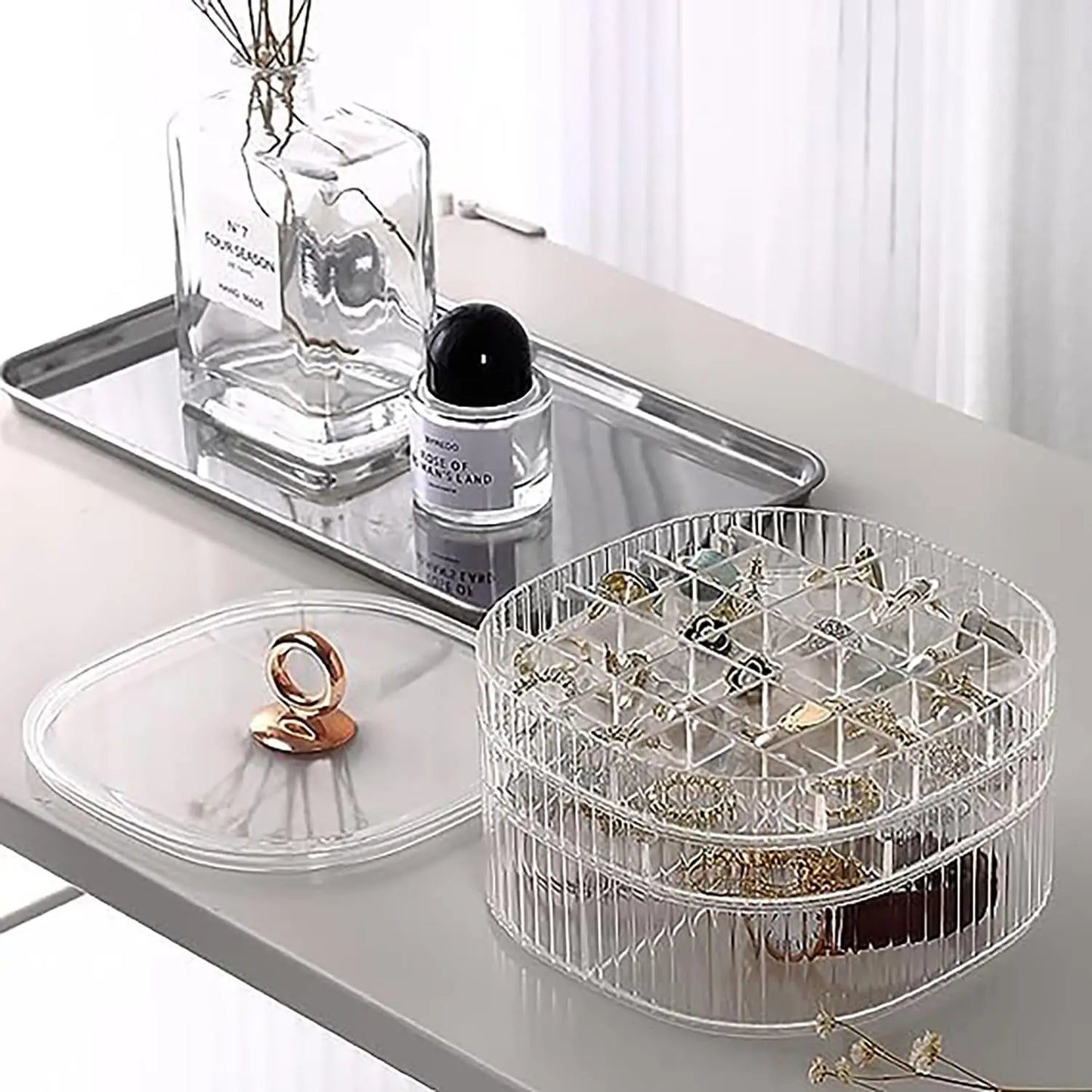Transparent Jewelry Box 3-Layer Stackable Case Jewelry Case For Home