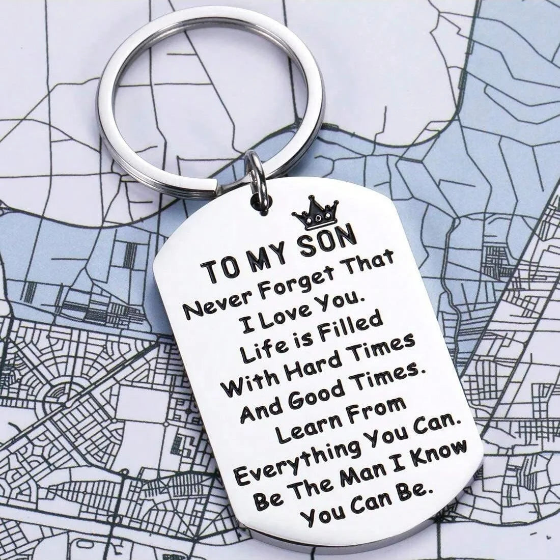 Inspirational Gift To My Son Never Forget Keychain