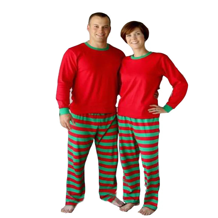 Christmas Family Pajamas Set Striped
