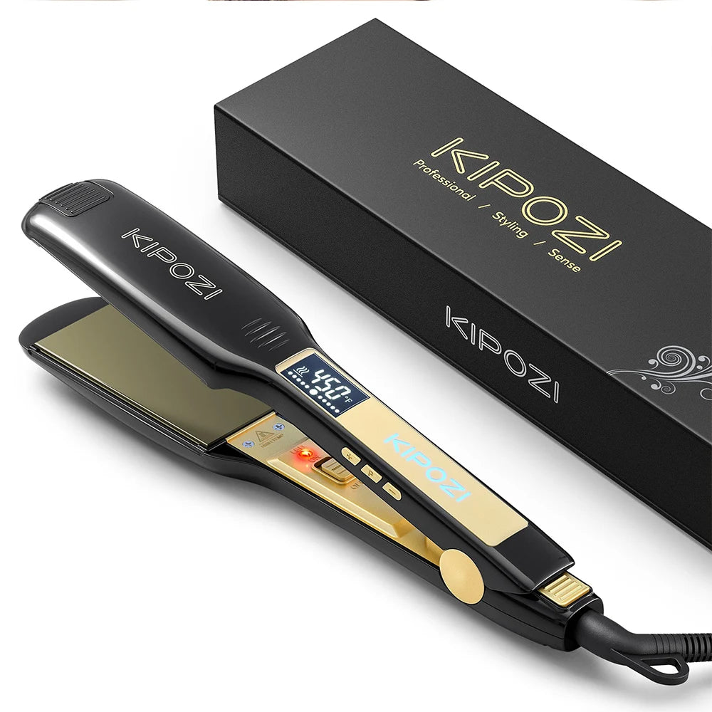 Titanium Flat Iron Hair Straightener with Digital LCD Display