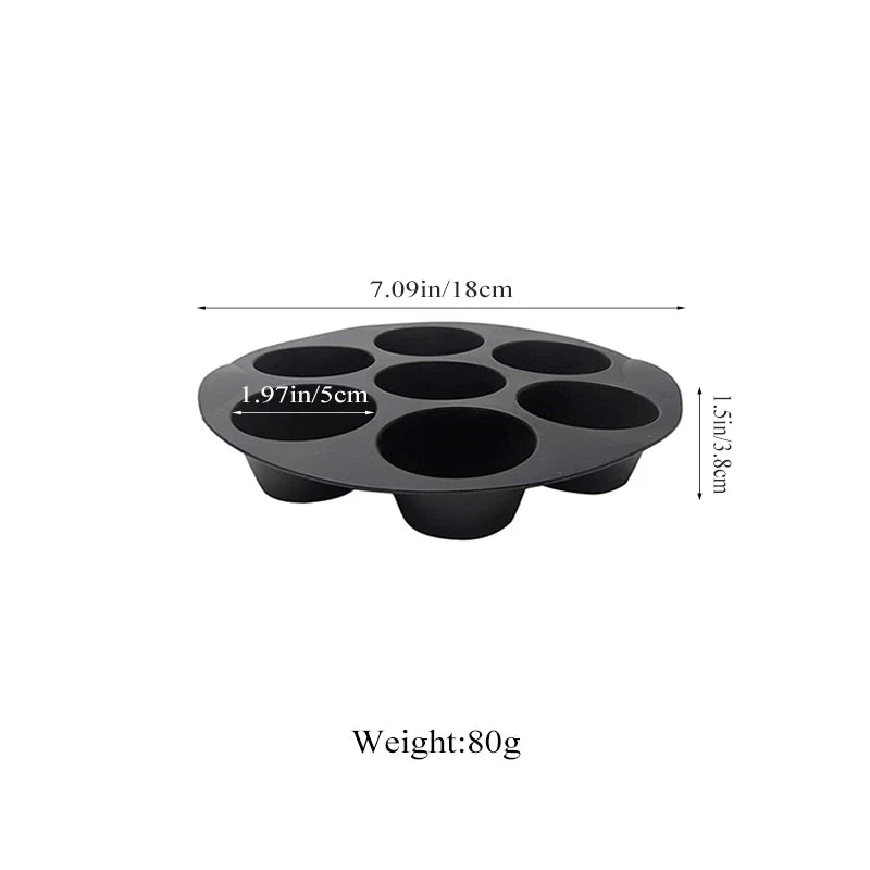 7 Cups Airfryer Silicone Muffin Pan Cupcake Mold for 3.5 to 5.8