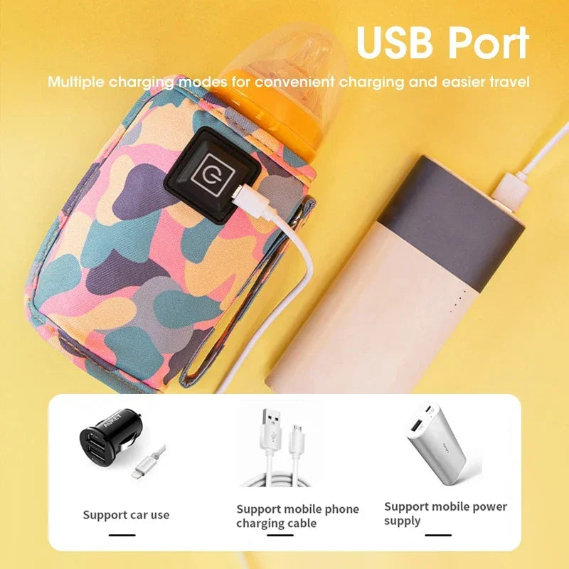 USB Milk Water Warmer Travel Stroller Insulated Bag