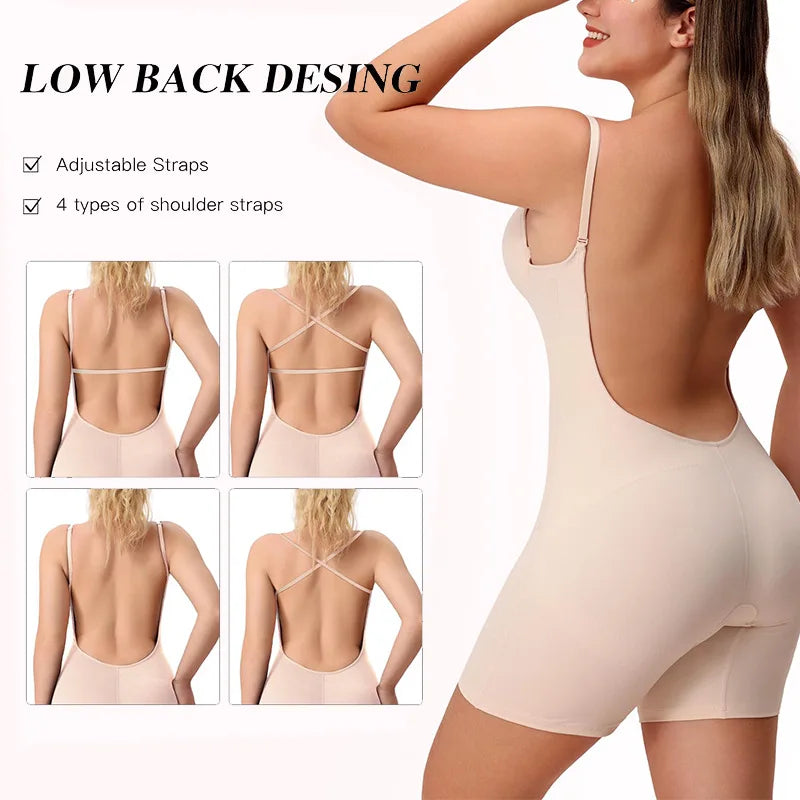 Women Shapewear Full Body Shaper Slimming Bodysuit Open Crotch Corset Waist Trainer Postpartum Recovery Shaping Underwear fajas