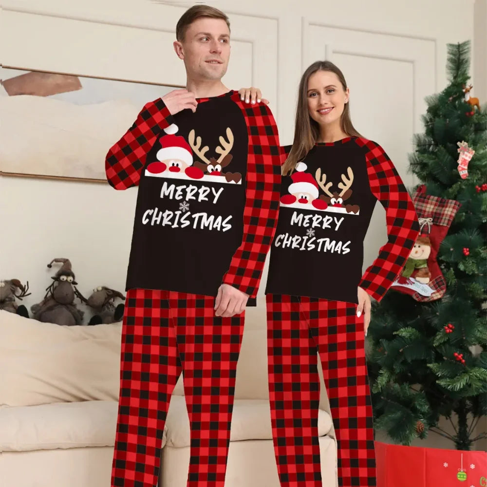 Christmas Pajamas Family Santa Claus Print
