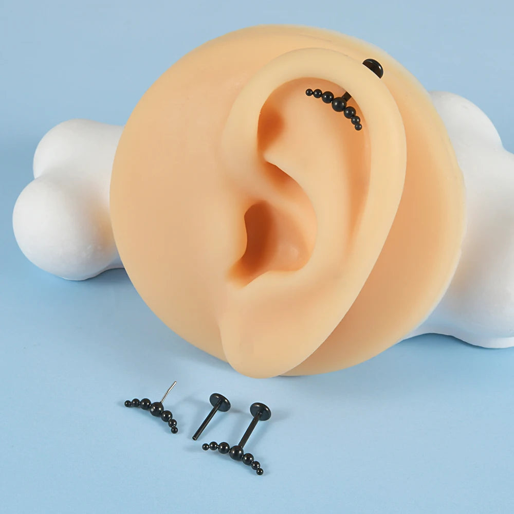 Beads Threadless Cluster Vertical Helix Earring 16G Monroe Cartilage Labret Lip Stud Tragus Piercing