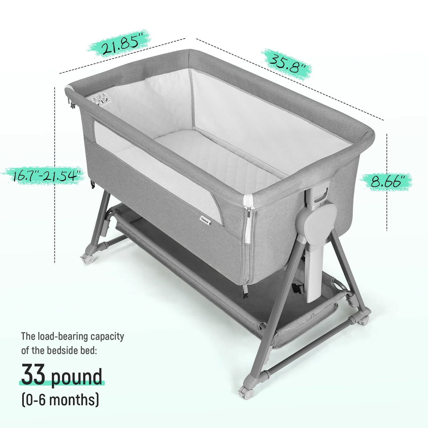 Bassinet Basket Bedside Sleepers for 0 to 6 Months Baby Infants