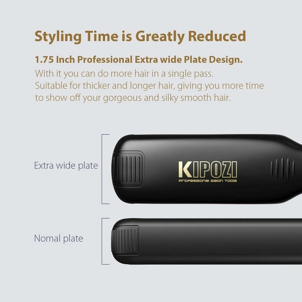 Titanium Flat Iron Hair Straightener with Digital LCD Display