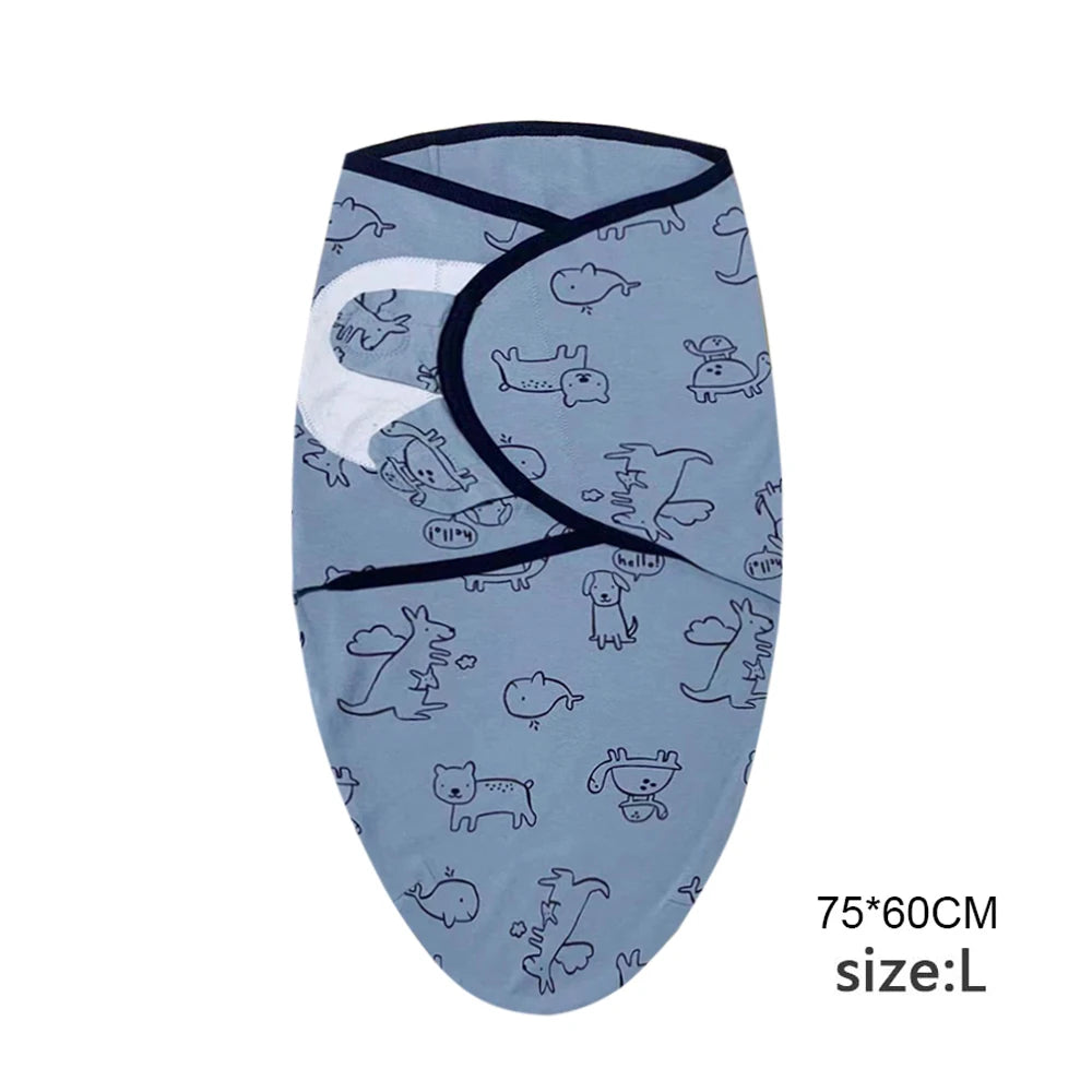 Baby Blanket Hat Set Cartoon Printed Cotton Newborn 0-6 Months