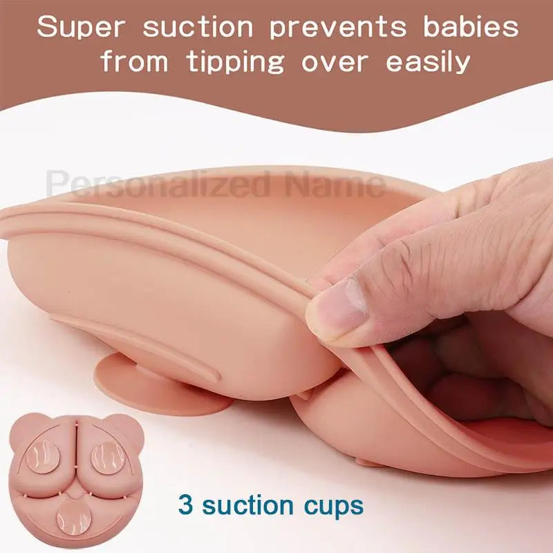Feeding Set Silicone For Baby Sucker Bowl Dishes Plate For Kids