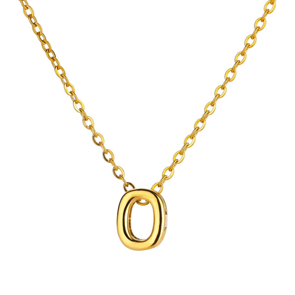 Stainless Steel Gold Color Initial Necklaces